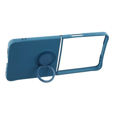 "Dechen" Ring Kickstand kõva silikoon (TPU) ümbris - tumesinist (Galaxy Flip7)