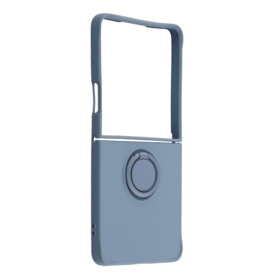 "Dechen" Ring Kickstand kõva silikoon (TPU) ümbris - sinine (Galaxy Flip7)