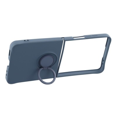 "Dechen" Ring Kickstand kõva silikoon (TPU) ümbris - sinine (Galaxy Flip7)
