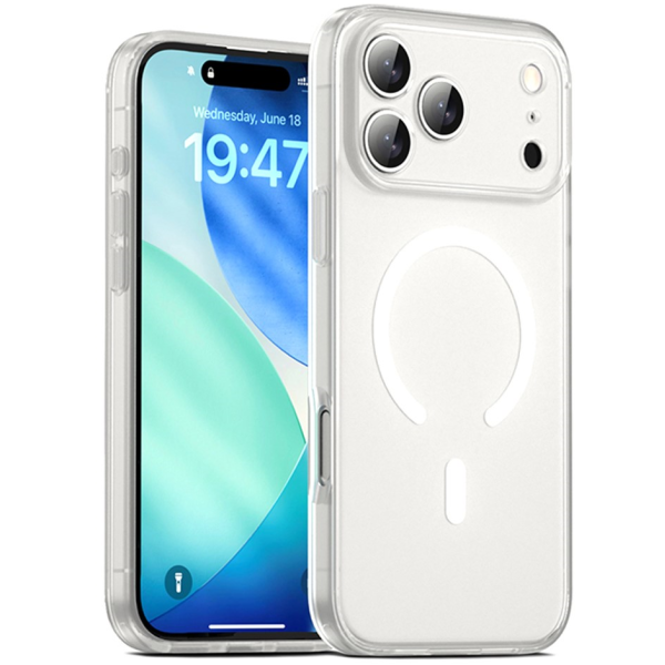 "IPAKY" Matt MagSafe kaaned - läbipaistev, valge (iPhone 17 Pro)
