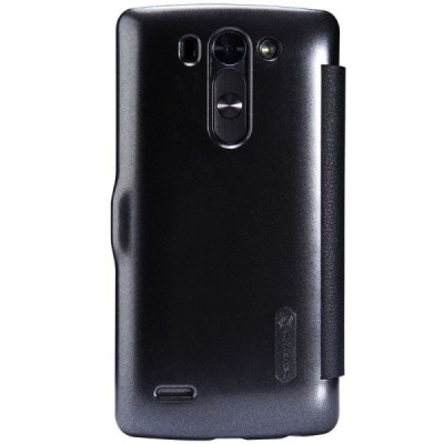 LG G3 S (Beat) D722 juodas odinis atverčiamas Nillkin Fresh dėklas / Priedai.lt
