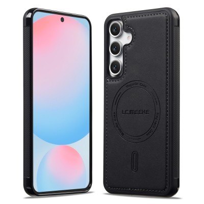 "LC.IMEEKE" Leather MagSafe kõva silikoonist (TPU) ümbris - must (Galaxy A56)