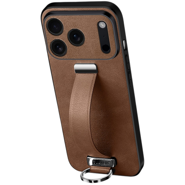 "SULADA" Leather Kickstand ümbris - pruun (iPhone 17 Pro Max)
