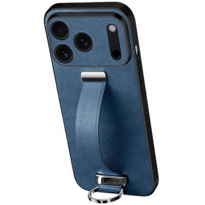 "SULADA" Leather Kickstand ümbris - sinine (iPhone 17 Pro Max)