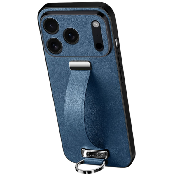 "SULADA" Leather Kickstand ümbris - sinine (iPhone 17 Pro Max)