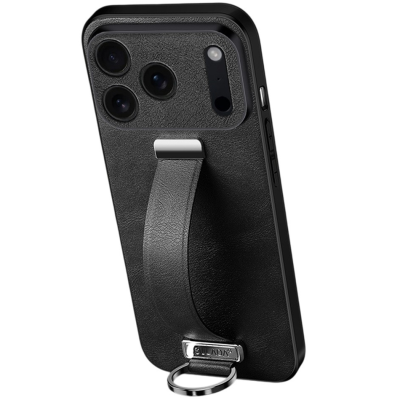 "SULADA" Leather Kickstand ümbris - must (iPhone 17 Pro)