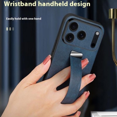 "SULADA" Leather Kickstand ümbris - sinine (iPhone 17 Pro)