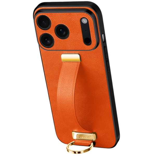 "SULADA" Leather Kickstand ümbris - oranž (iPhone 17 Pro)