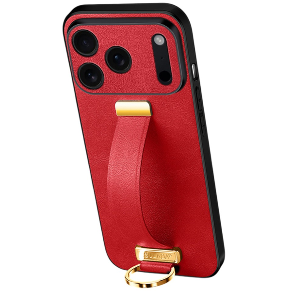 "SULADA" Leather Kickstand ümbris - Punane (iPhone 17 Pro)