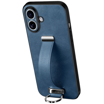 "SULADA" Leather Kickstand ümbris - sinine (iPhone 17)