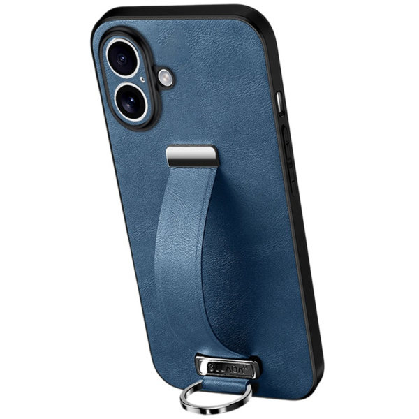 "SULADA" Leather Kickstand ümbris - sinine (iPhone 17)