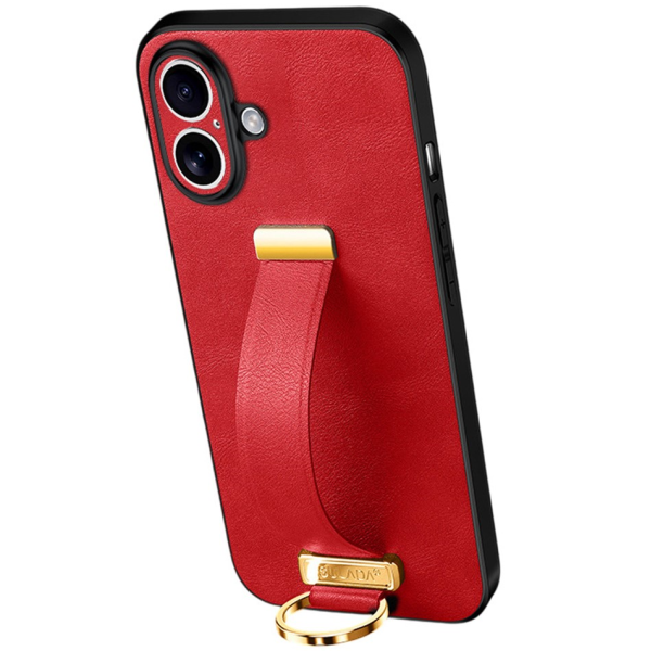 "SULADA" Leather Kickstand ümbris - Punane (iPhone 17)