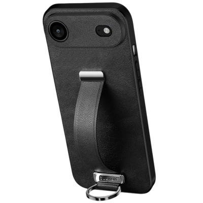 "SULADA" Leather Kickstand ümbris - must (iPhone Air)