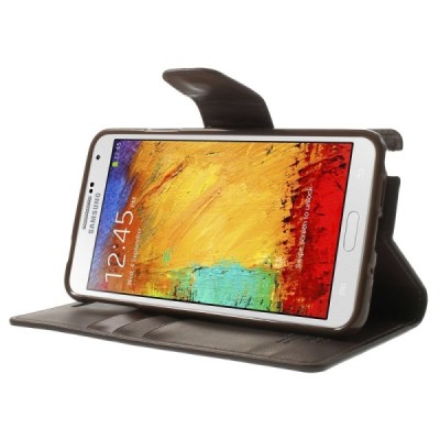 Mercury Sonata atverčiamas Samsung Galaxy Note 3 Neo (N7505) rudas odinis dėklas - piniginė / Priedai.lt