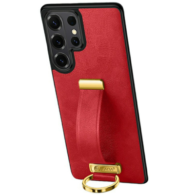 "SULADA" Leather Kickstand ümbris - Punane (Galaxy S26 Ultra)