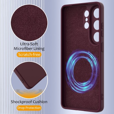 "Shell" MagSafe Kõva silikoon (TPU) ümbris - burgundia (Galaxy S26 Ultra)