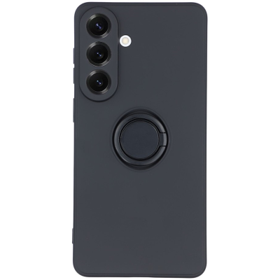 "Dechen" Ring Kickstand kõva silikoon (TPU) ümbris - must (Galaxy S26)