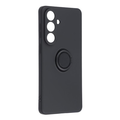 "Dechen" Ring Kickstand kõva silikoon (TPU) ümbris - must (Galaxy S26)