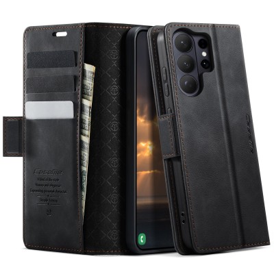 "CaseMe" Retro Skin ahke kaaned - must (Galaxy S26 Ultra)