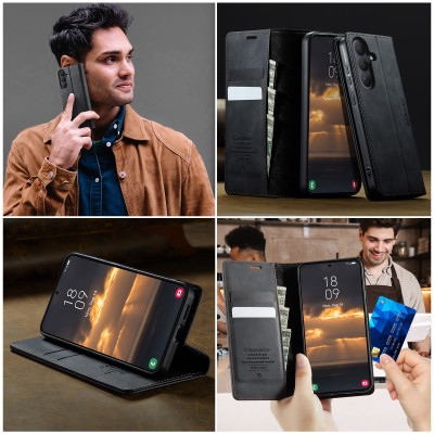 "CaseMe" Retro Skin ahke kaaned - must (Galaxy S26)