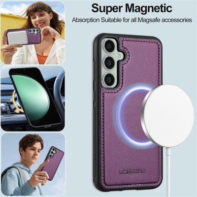 "LC.IMEEKE" MagSafe 2-ühes klapiga ümbris - lilla (Galaxy A57)