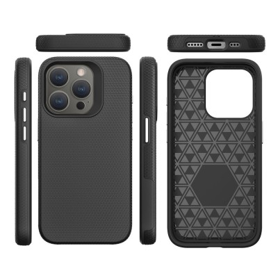 „TUKU“ Shockproof kõva silikoonümbris - must (iPhone 16 Pro)