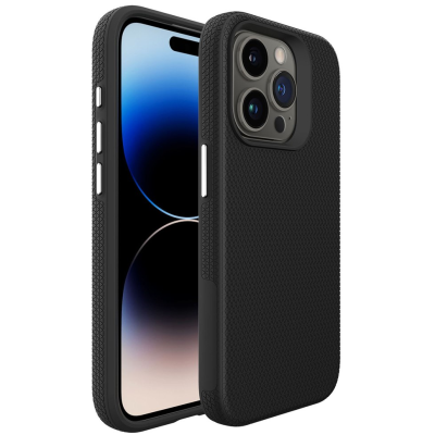 „TUKU“ Shockproof kõva silikoonümbris - must (iPhone 16 Pro)