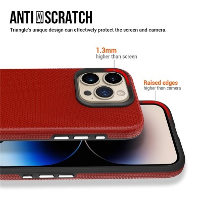 „TUKU“ Shockproof kõva silikoonümbris - punane (iPhone 16 Pro)