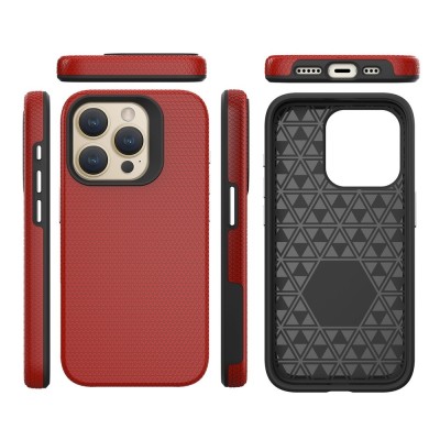 „TUKU“ Shockproof kõva silikoonümbris - punane (iPhone 16 Pro)