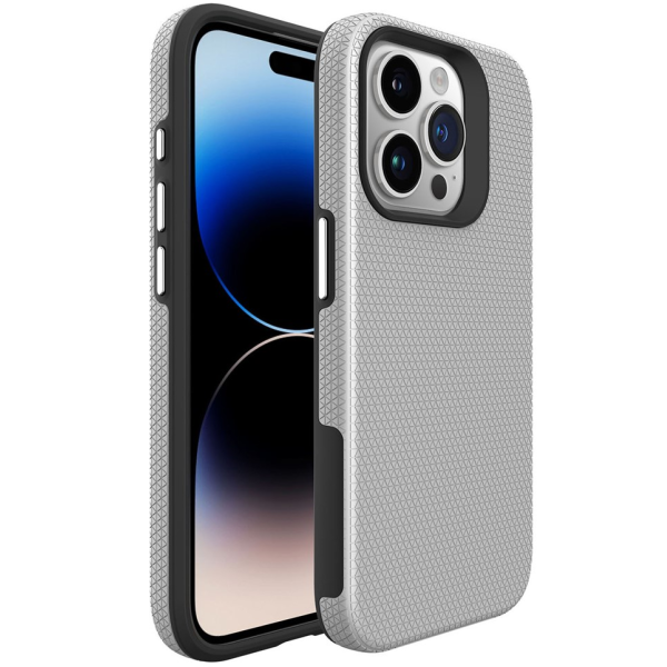 „TUKU“ Shockproof kõva silikoonümbris - hõbedane (iPhone 16 Pro)