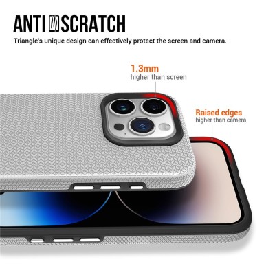„TUKU“ Shockproof kõva silikoonümbris - hõbedane (iPhone 16 Pro)