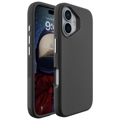 „TUKU“ Shockproof kõva silikoonümbris - must (iPhone 16)