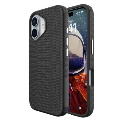 „TUKU“ Shockproof kõva silikoonümbris - must (iPhone 16)