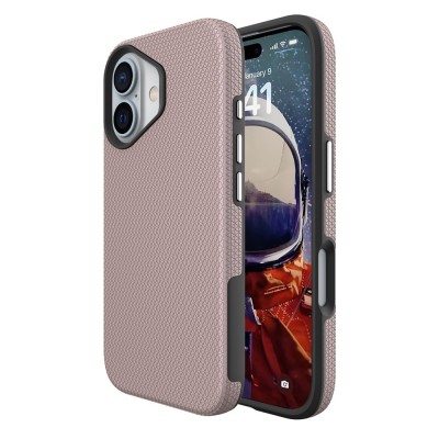 „TUKU“ Shockproof kõva silikoonümbris - roosa (iPhone 16)