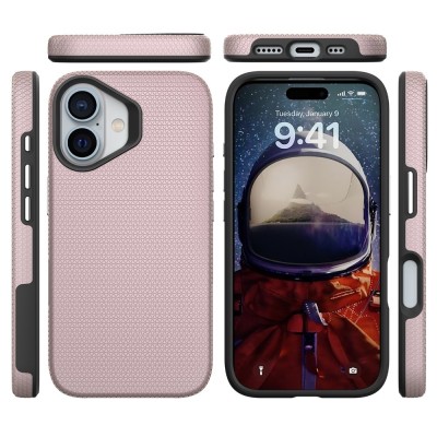 „TUKU“ Shockproof kõva silikoonümbris - roosa (iPhone 16)