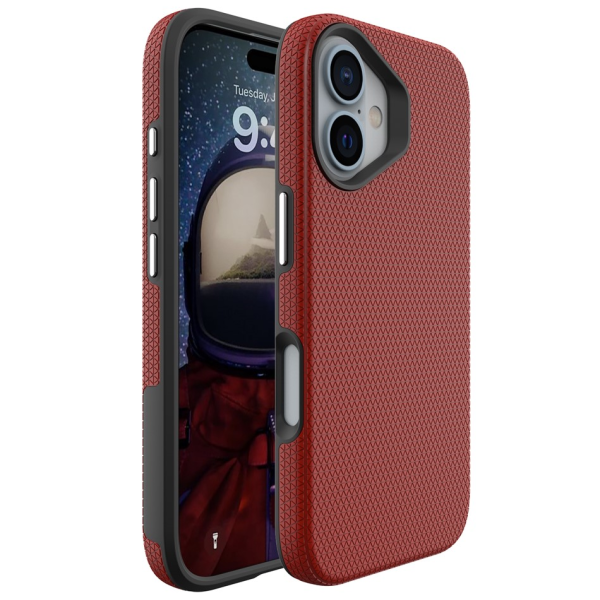 „TUKU“ Shockproof kõva silikoonümbris - punane (iPhone 16)