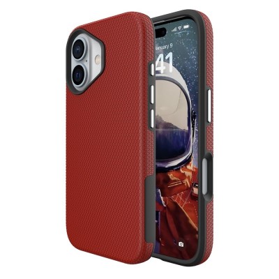 „TUKU“ Shockproof kõva silikoonümbris - punane (iPhone 16)