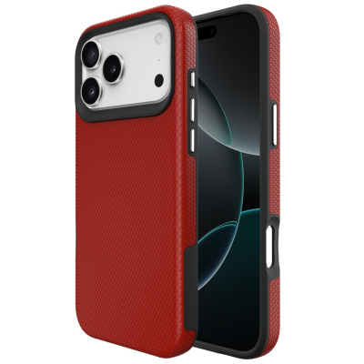 „TUKU“ Shockproof kõva silikoonümbris - punane (iPhone 17 Pro)