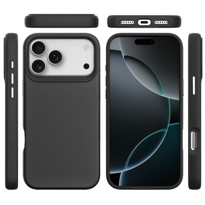 „TUKU“ Shockproof kõva silikoonümbris - must (iPhone 17 Pro Max)
