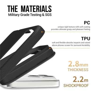 „TUKU“ Shockproof kõva silikoonümbris - must (iPhone 17 Pro Max)