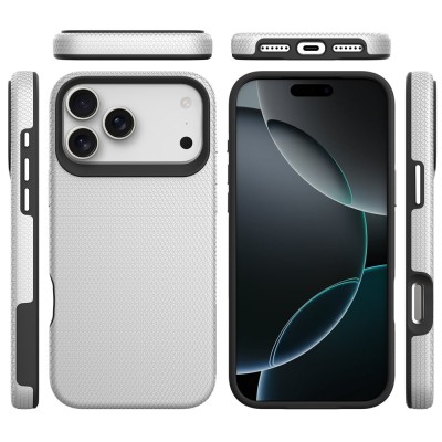„TUKU“ Shockproof kõva silikoonümbris - hõbedane (iPhone 17 Pro Max)