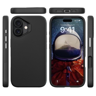 „TUKU“ Shockproof kõva silikoonümbris - must (iPhone 17)