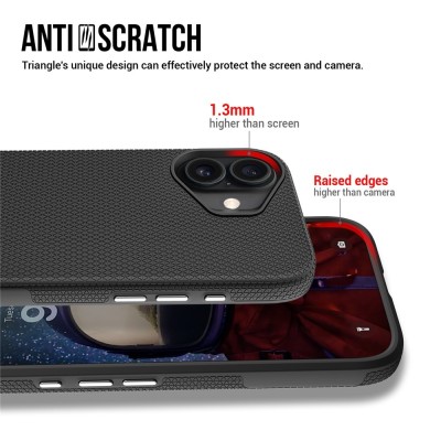 „TUKU“ Shockproof kõva silikoonümbris - must (iPhone 17)