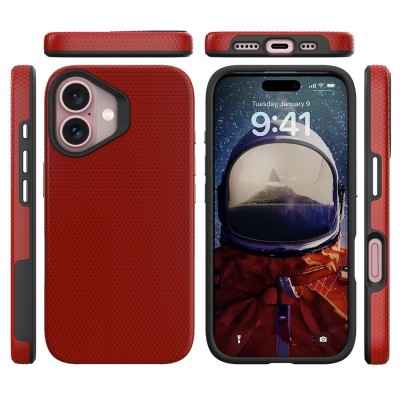 „TUKU“ Shockproof kõva silikoonümbris - punane (iPhone 17)