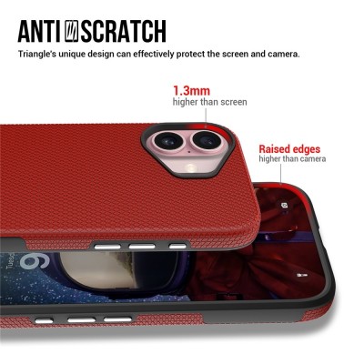„TUKU“ Shockproof kõva silikoonümbris - punane (iPhone 17)
