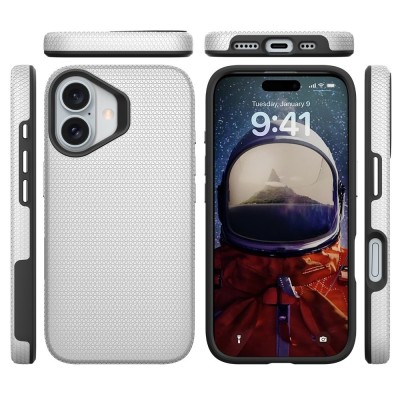 „TUKU“ Shockproof kõva silikoonümbris - hõbedane (iPhone 17)