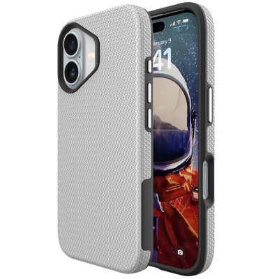 „TUKU“ Shockproof kõva silikoonümbris - hõbedane (iPhone 17)