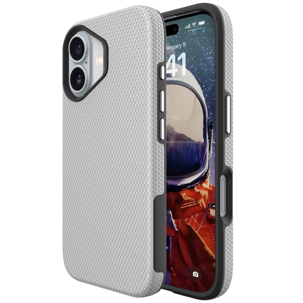 „TUKU“ Shockproof kõva silikoonümbris - hõbedane (iPhone 17)