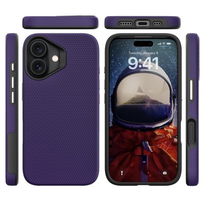 „TUKU“ Shockproof kõva silikoonümbris - lilla (iPhone 17)