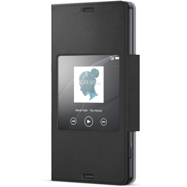 „Sony“ Style Cover Window tahke kaaned - must (Xperia Z3 Compact)